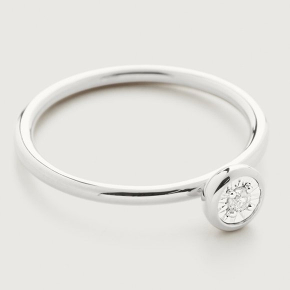 Monica Vinader Diamond Essential ring, size 6.5 - Picture 1 of 6